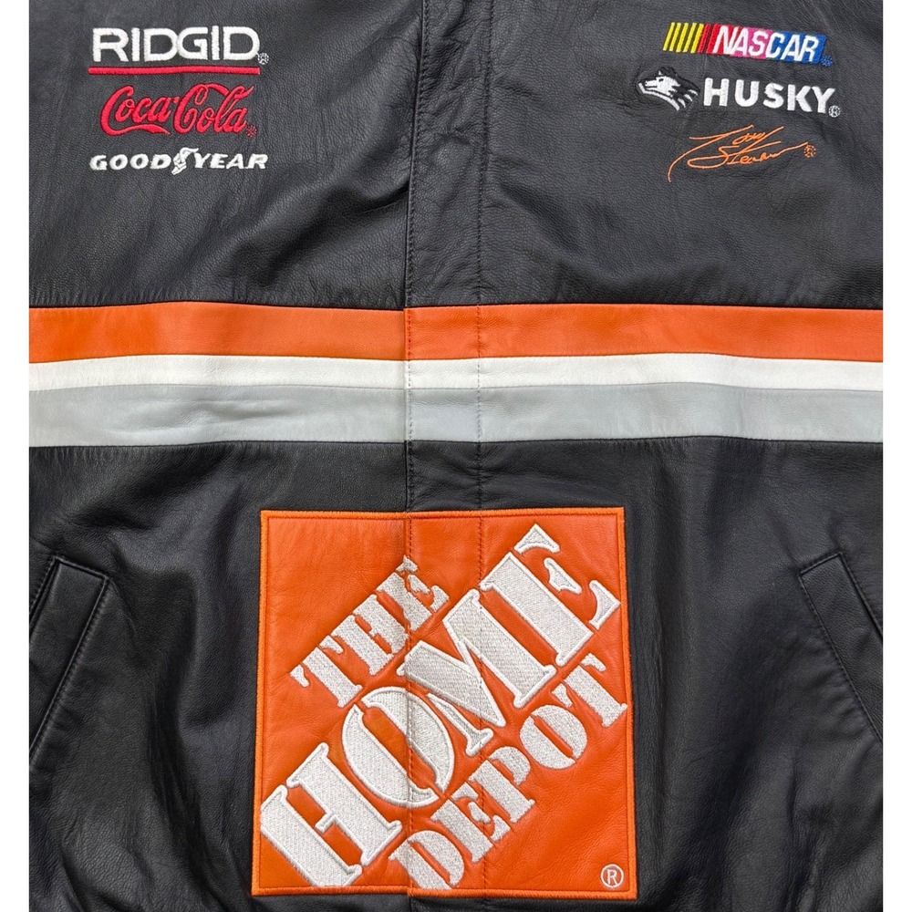 Tony‎ Stewart 20 Home Depot Leather NASCAR Jacket Chase Reversible L - Picture 3 of 11